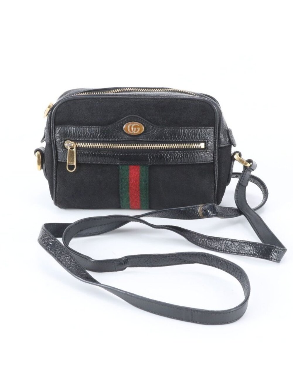 Gucci Sherry Line Leather Shoulder Bag Crossbody Hand Tote Black